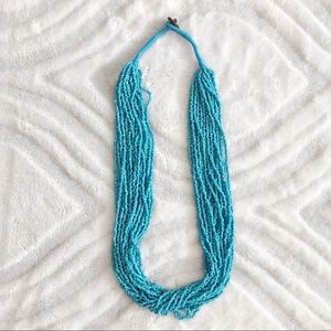 Beaded light blue necklace